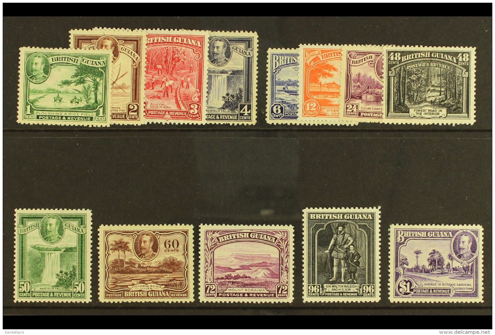 1934-51 Complete Definitive Set, SG 288/300, Fine Mint. (13 Stamps) For More Images, Please Visit... - Guyane Britannique (...-1966)