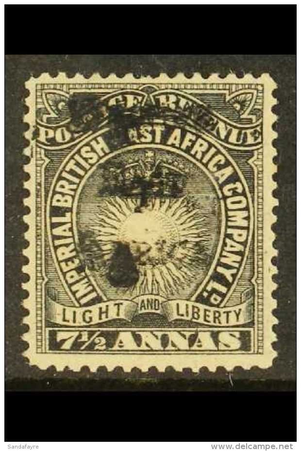 1895 7&frac12;a Black With HANDSTAMP DOUBLE Variety, SG 41a, Mint, Ell- Centered With Full Perfs And Great... - British East Africa