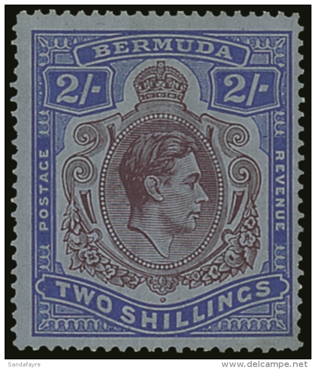 1938-53 2s Deep Purple &amp; Ultramarine On Grey-blue Perf 14&frac14; Line, SG 116b, Fine Mint, Normal Streaky... - Bermudes