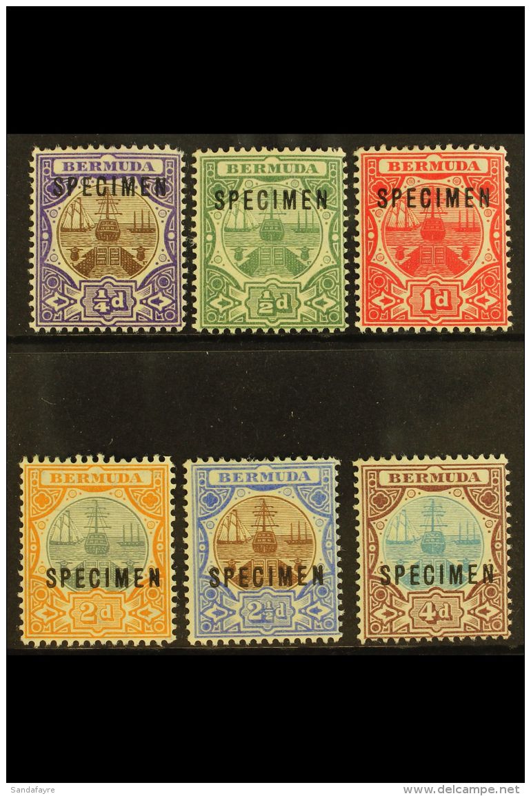 1906-10 SPECIMENS Dry Dock Set Less 2&frac12;d Blue Overprinted "Specimen", SG 34s/42s (less 41s), Very Fine Mint.... - Bermuda