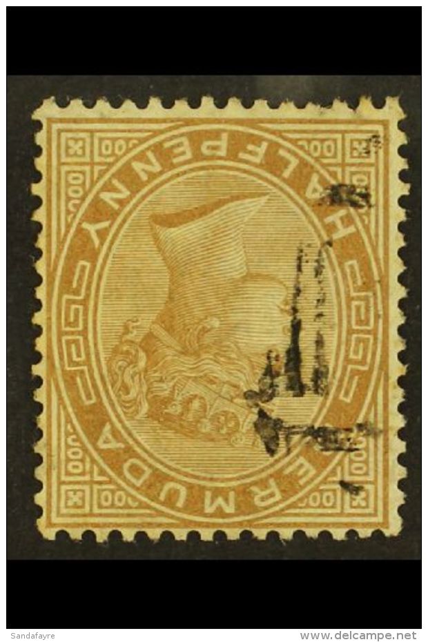 1880 &frac12;d Stone WATERMARK INVERTED Variety, SG 19w, Very Fine Used, Fresh. For More Images, Please Visit... - Bermudes