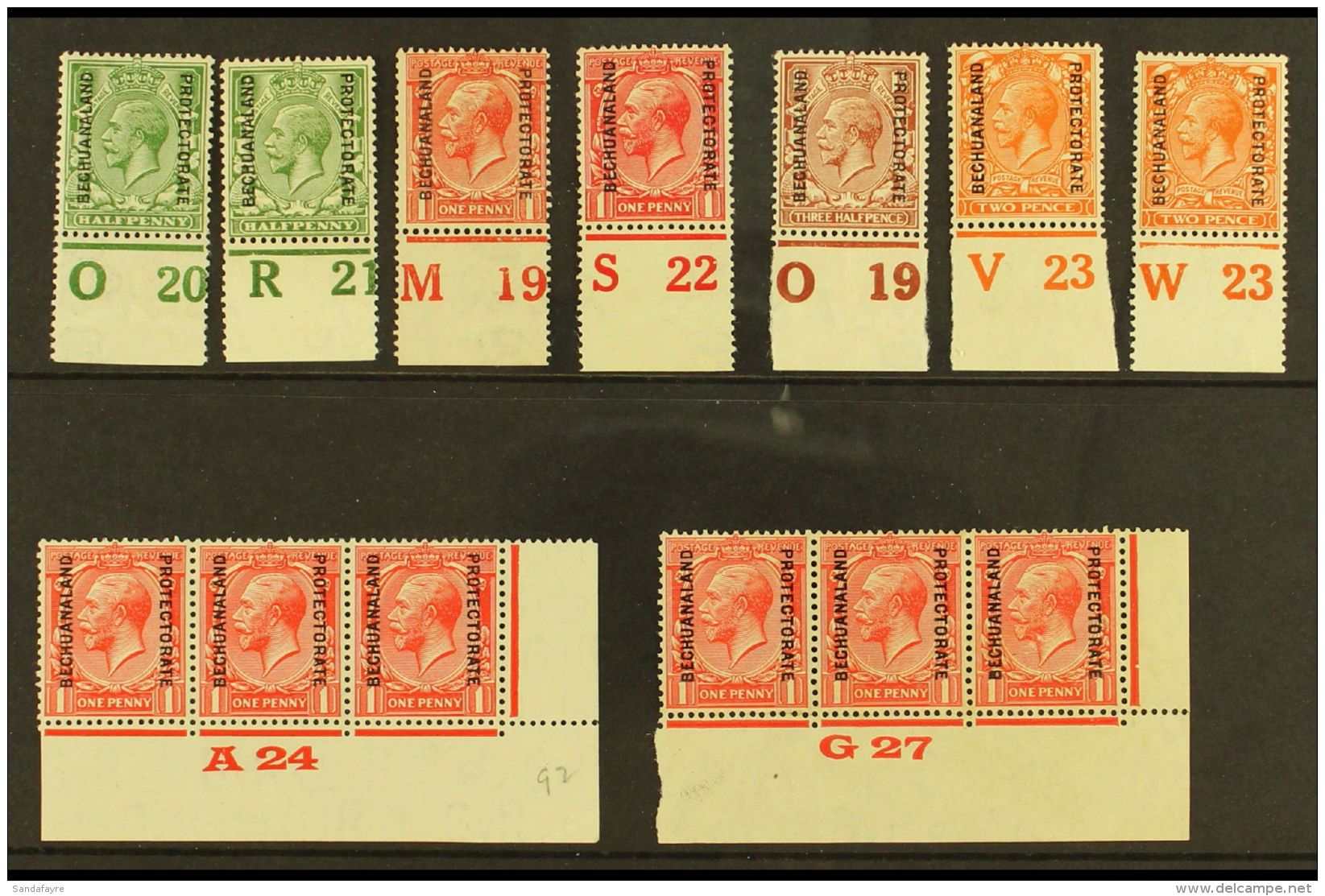 KGV CONTROLS Small Group Of 1913-24 &frac12;d To 2d Control Singles, Incl. Good 1d Carmine Shade, Also 1925-7 Wmk... - Autres & Non Classés