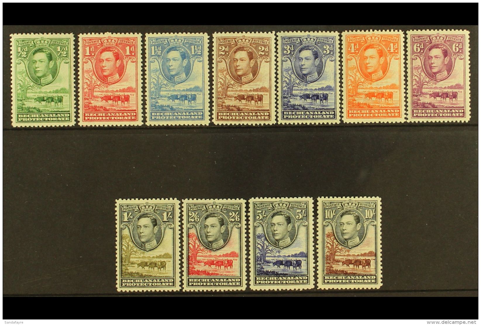 1938-52 KGVI "Baobab Tree" Definitive Set, SG 118/28, Fine Mint (11 Stamps) For More Images, Please Visit... - Other & Unclassified