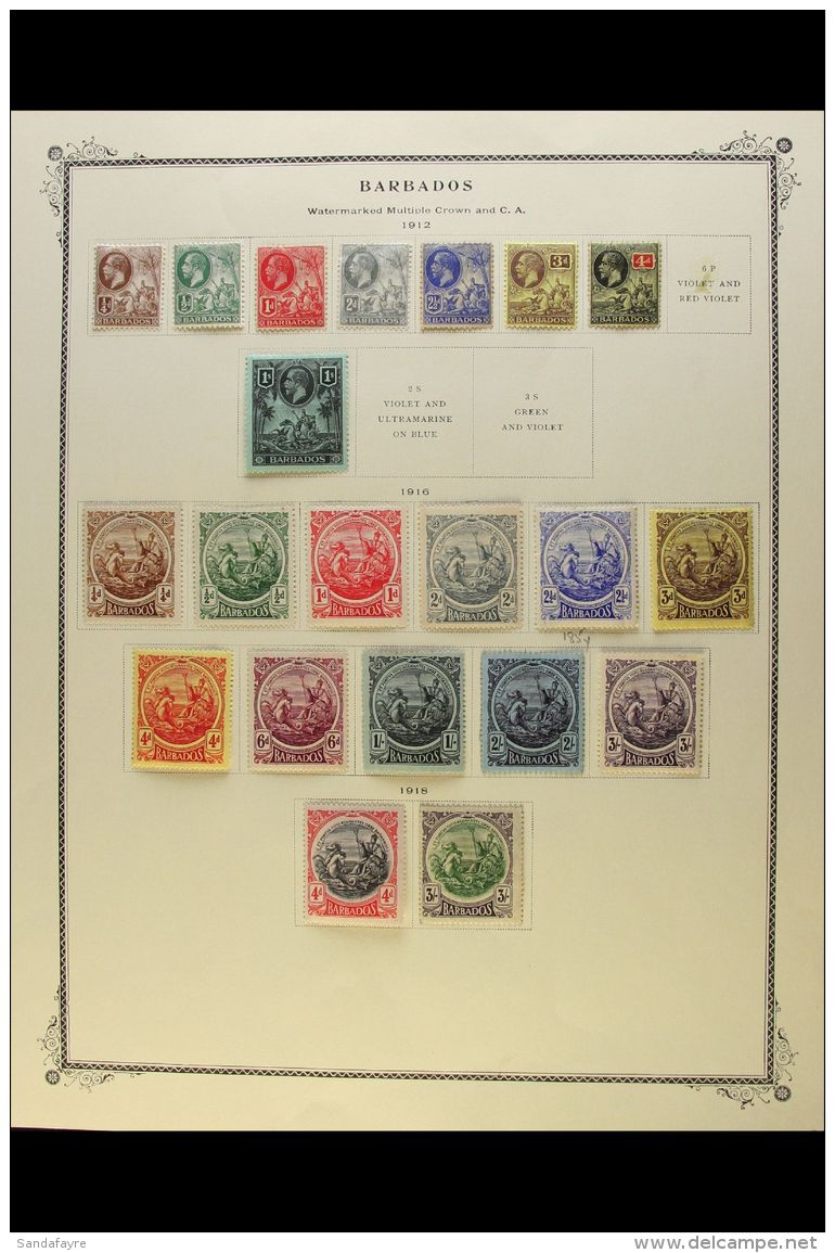 1912-35 MINT ONLY KGV COLLECTION Presented On Printed Pages. Includes 1912-16 Definitive Range With Most Values To... - Barbades (...-1966)