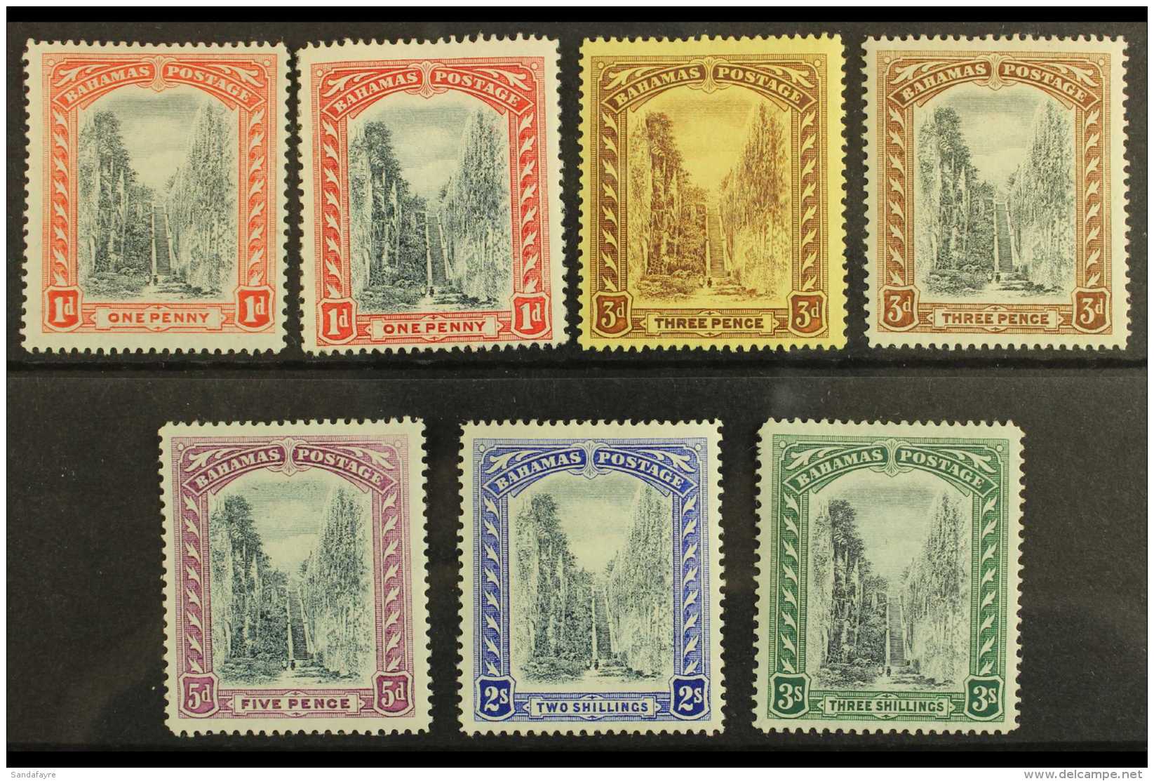 1911-19 "Queen's Staircase" Complete Wmk Mult Crown CA Set Plus 1d Deep Carmine-red Shade, SG 75a/80, 75b, Very... - Other & Unclassified