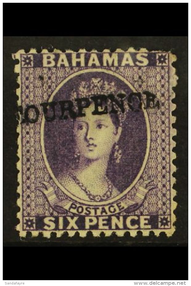 1883 4d On 6d Deep Violet Surcharge With WATERMARK REVERSED Variety, SG 45x, Fine Mint (almost Never Hinged), A... - Autres & Non Classés