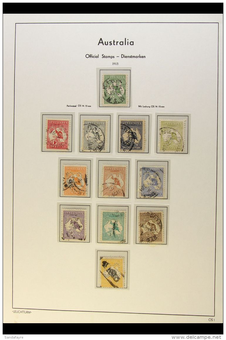 OFFICIALS 1913-31 USED COLLECTION - Useful Lot On Printed Pages, Kangaroo Issues Include 1913 First Watermark With... - Other & Unclassified