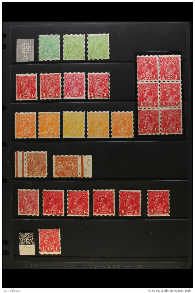 1914-23 VERY FINE MINT "KGV HEADS" COLLECTION. An Attractive Range With Vibrant Colours That Includes 1914-20 ... - Autres & Non Classés