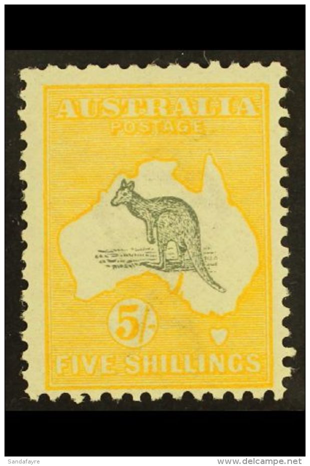 1913-14 5s Grey &amp; Yellow, 'Roo, First Watermark, SG 13, Good To Fine Mint. For More Images, Please Visit... - Other & Unclassified