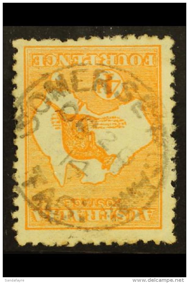 1913-14 4d Orange-yellow, 'Roo, First Watermark, SG 6a, VFU With Somerset, Tasmania C.d.s. Postmark. For More... - Other & Unclassified