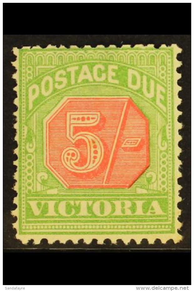 VICTORIA POSTAGE DUE 1895-96 5s Pale Red &amp; Yellowish Green, SG D20, Fine Mint, Yellowish Gum, Fresh Colour.... - Other & Unclassified