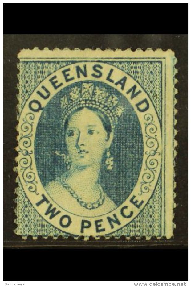 QUEENSLAND 1860-61 2d Blue Wmk Small Star, Clean- Cut Perfs, SG 7, Mint No Gum. Cat &pound;950. For More Images,... - Other & Unclassified