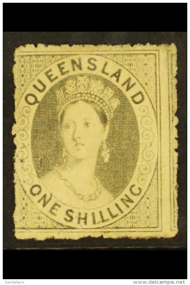 QUEENSLAND 1862-67 1s Grey, No Wmk, SG 29, Mint, Signed Stolow. For More Images, Please Visit... - Other & Unclassified