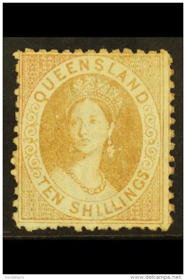 QUEENSLAND 1880 10s Bistre- Brown, SG 126, Mint No Gum, Slightly Rough Perfs At Base. Cat &pound;850 For More... - Autres & Non Classés