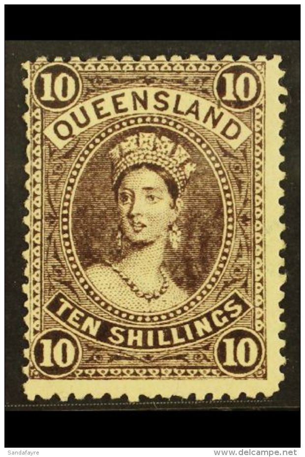 QUEENSLAND 1907-11 10s Blackish Brown, SG 311, Very Fine Mint. For More Images, Please Visit... - Other & Unclassified