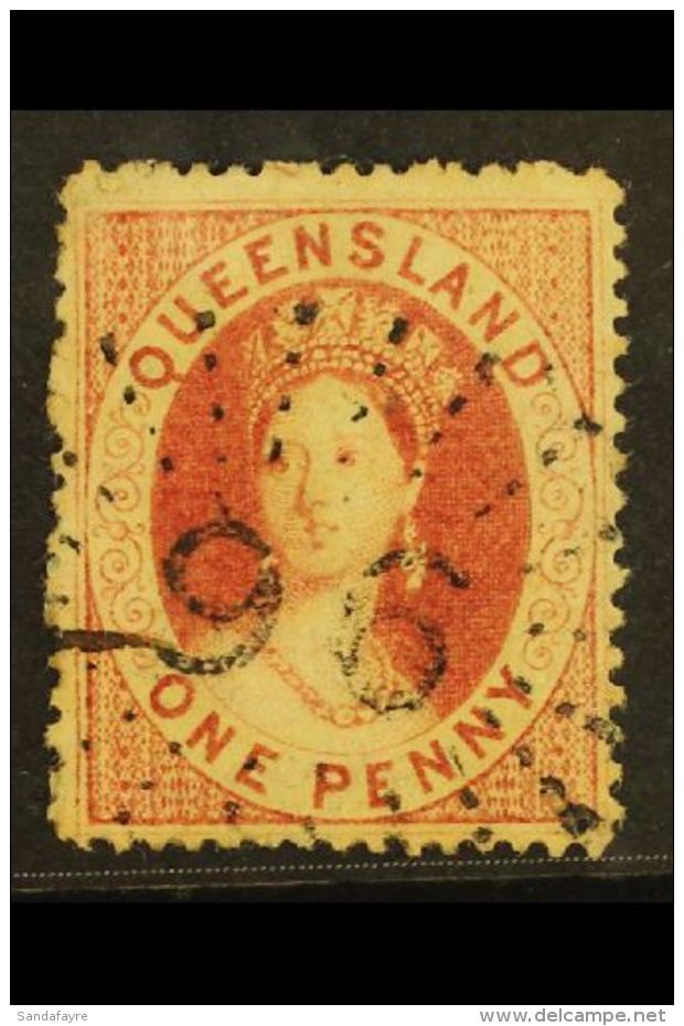 QUEENSLAND 1860 1d Carmine- Rose Clean-cut Perf., SG 4, Used With Light Numeral Cancellation, Well- Centered For... - Other & Unclassified