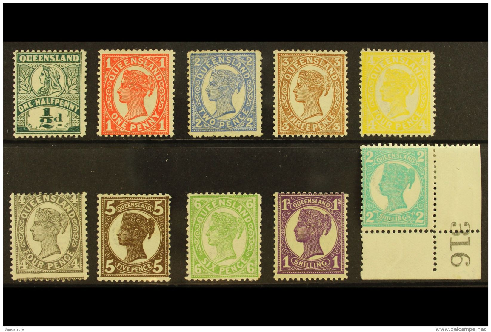 QUEENSLAND 1907-11 Set Complete, SG 286-300, Very Fine Mint (10 Stamps) For More Images, Please Visit... - Other & Unclassified