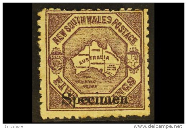 NEW SOUTH WALES 1888-89 5s Deep Purple With "Specimen" Overprint, SG 261, Mint, Slight Gum Toning, Scarce For More... - Autres & Non Classés