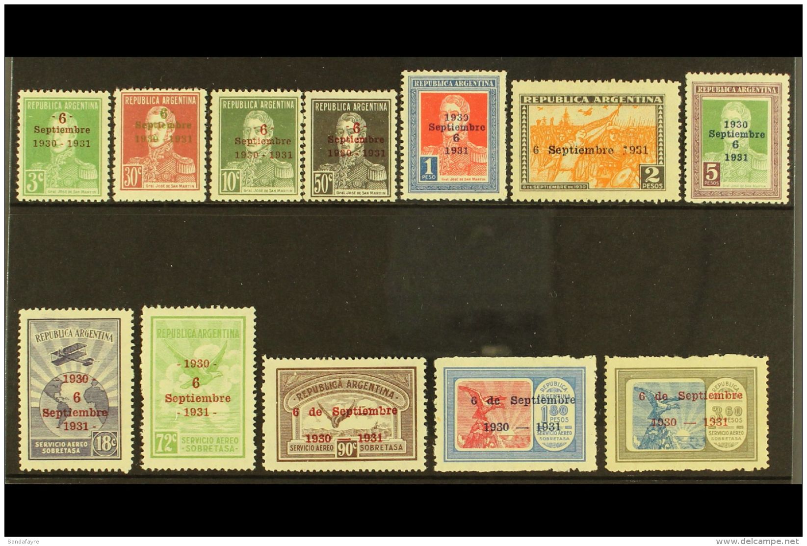 1931 Anniversary Of Revolution Overprints Inc Airs Complete Set (Scott 399/405 &amp; C30/34, SG 617/28), Fine... - Other & Unclassified