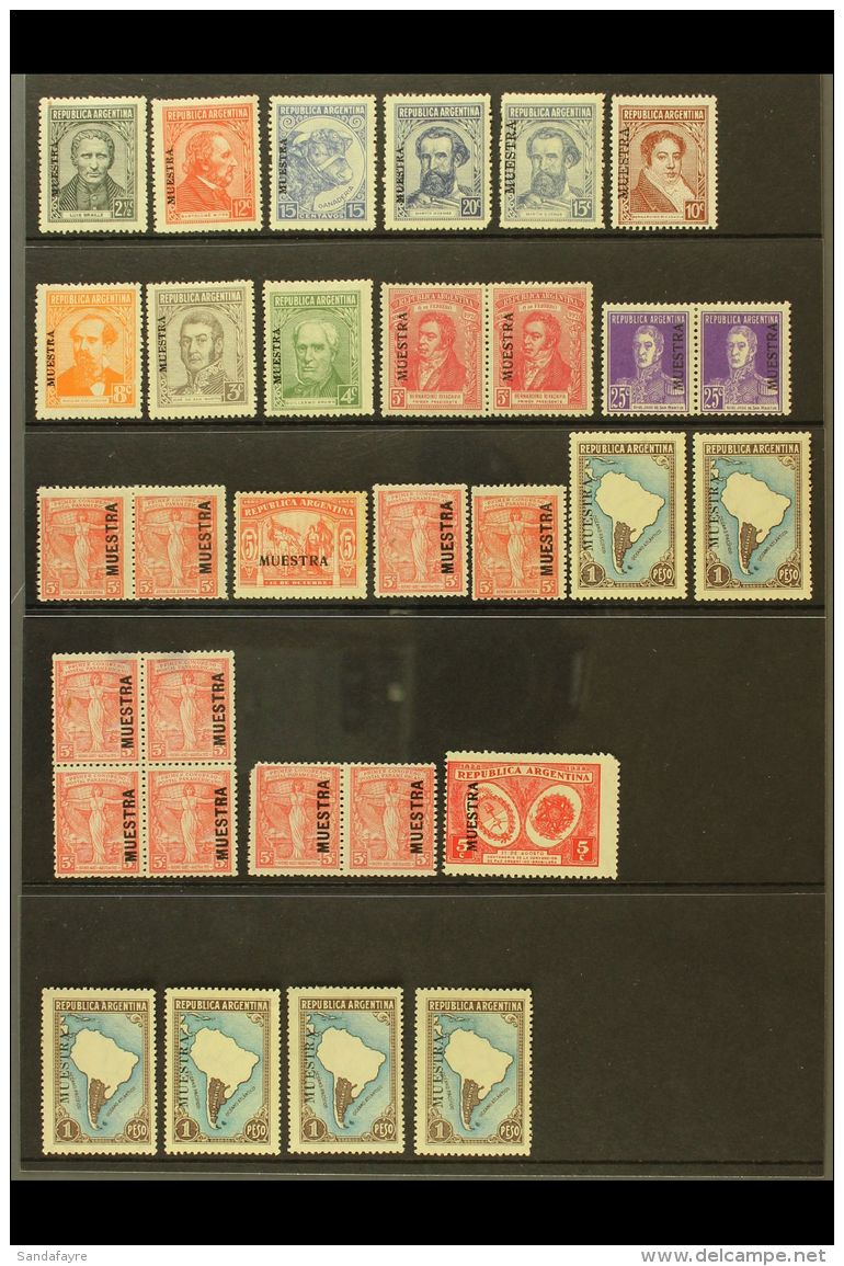 1920's-1930's "MUESTRA" OVERPRINTS. A Selection Of Mint Stamps With "MUESTRA" Overprints, Inc A Few Pairs &amp;... - Other & Unclassified