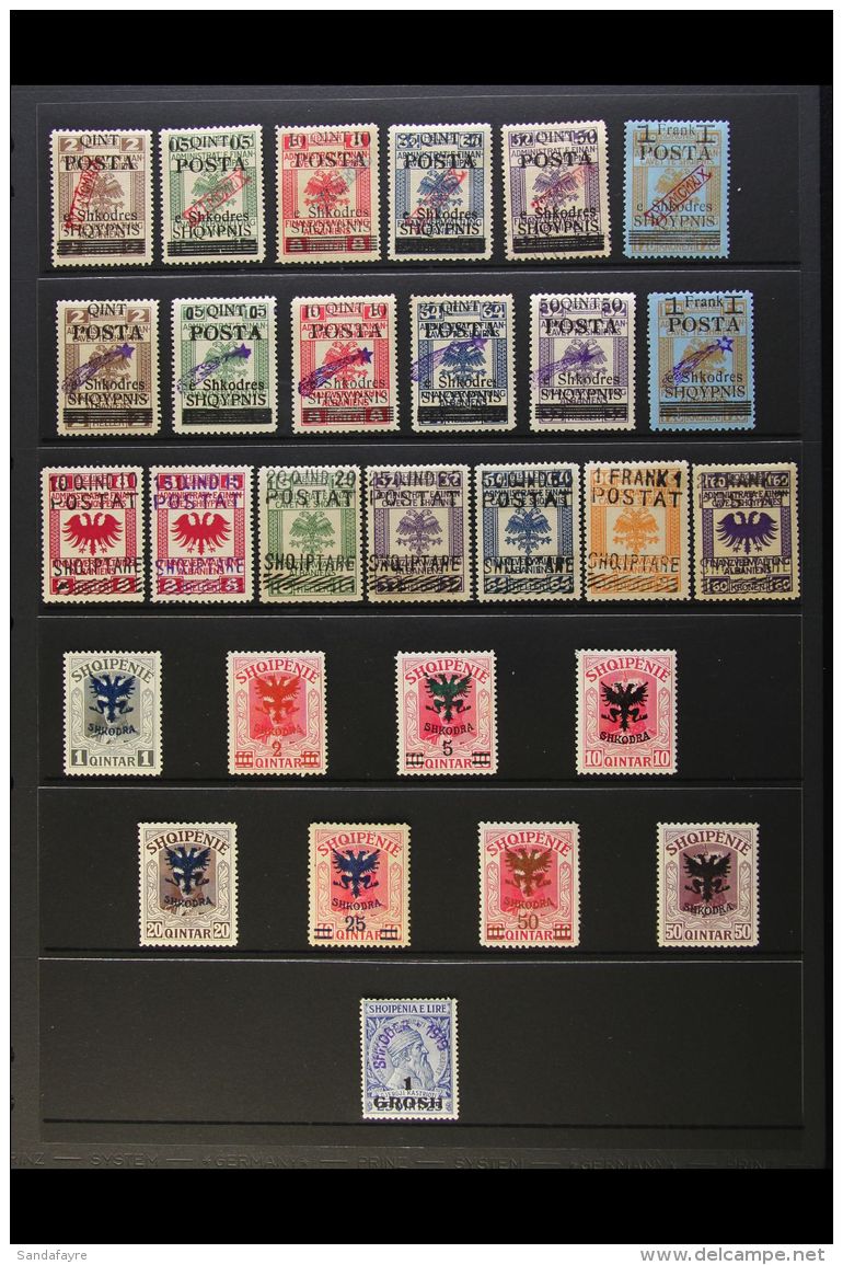 1919-1920 MINT COLLECTION Presented On A Stock Page. Includes 1919 Handstamped Set, 1919 Comet Opt'd Set, 1919... - Albania