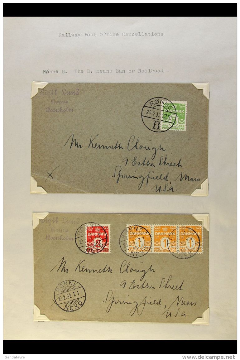 RAILWAY POST 1915-36 DENMARK COVERS &amp; POSTCARDS COLLECTION Includes Postcard With "Togpost" (Train Post)... - Unclassified