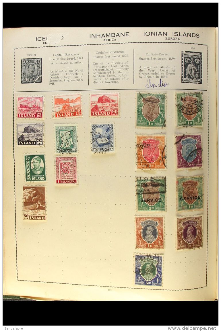 AN OLD "TRIUMPH" ALBUM Containing An 1841 To 1960's All World Collection Of Mostly Used Stamps, Includes Better... - Other & Unclassified