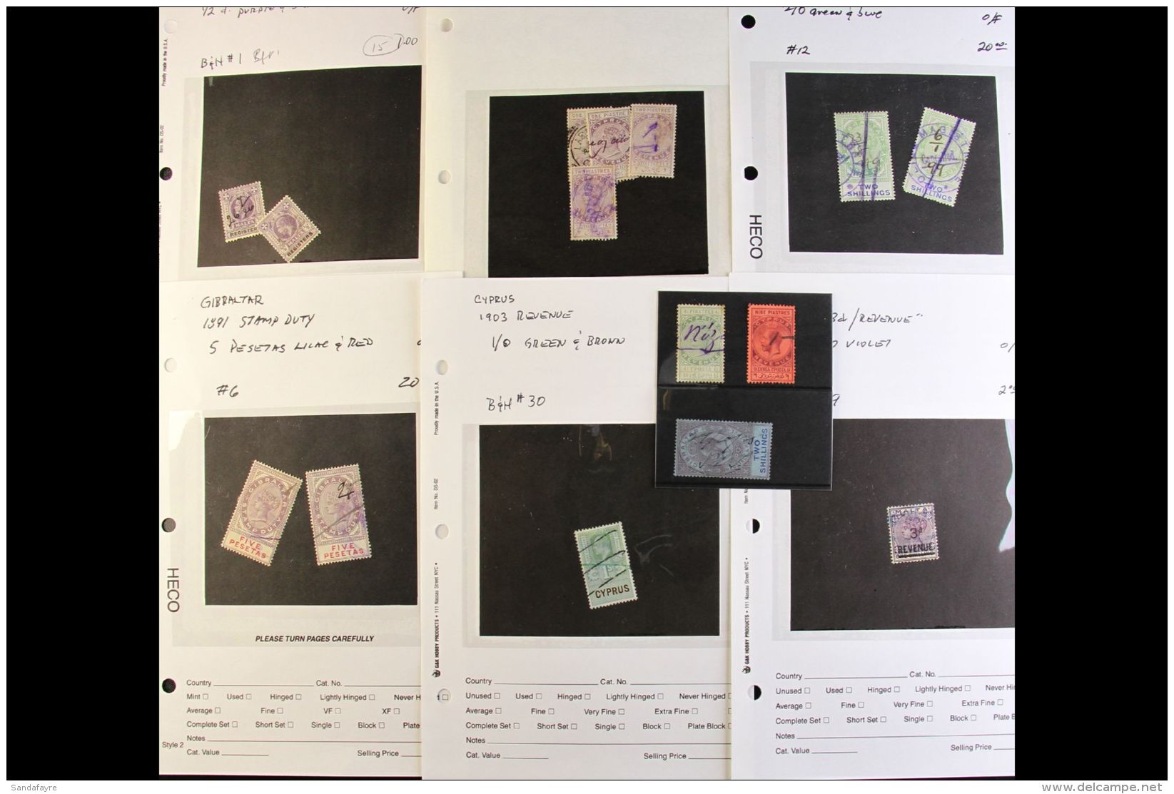 REVENUE STAMPS - BRITISH EUROPE Accumulation On Dealer's Display Sheets And Stockcards. With CYPRUS Including QV... - Other & Unclassified