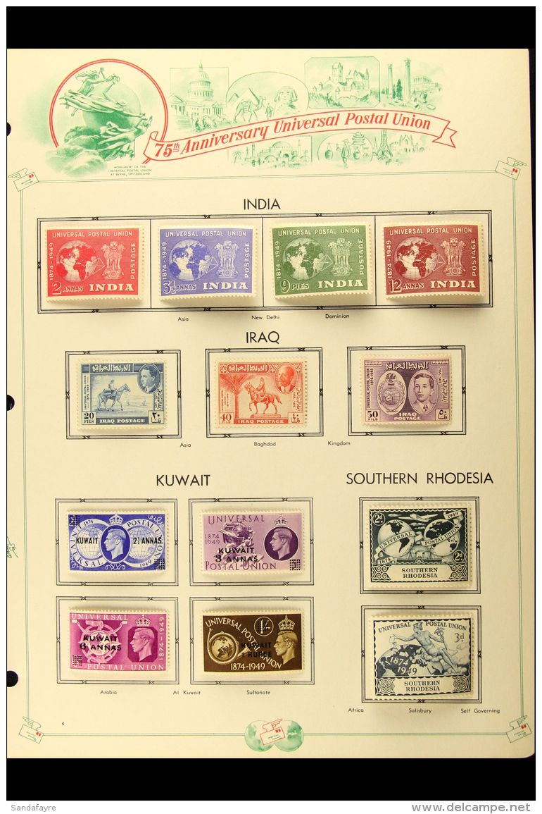 1949 U.P.U. OMNIBUS Good Range Of Complete Fine Mint Sets On Special Album Pages, Incl. Falkland Islands, Hong... - Autres & Non Classés