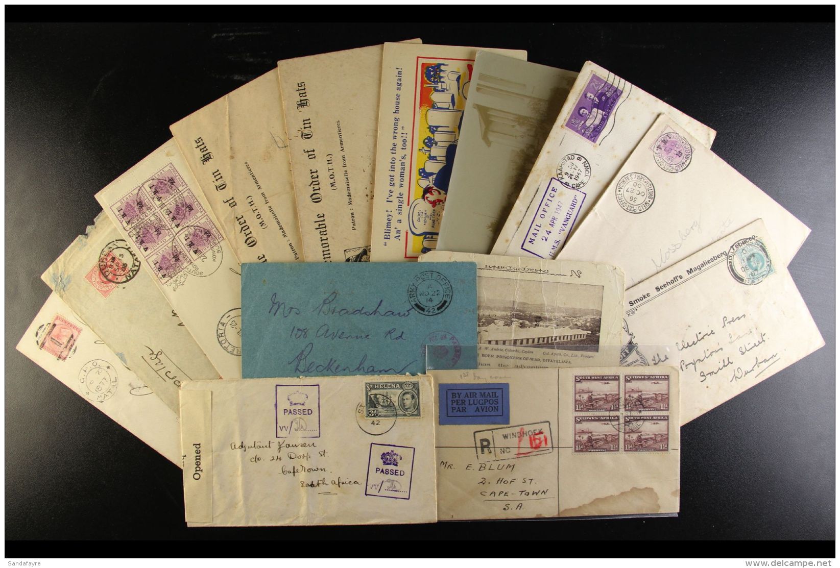 COVERS &amp; POSTAL HISTORY ACCUMULATION Really Interesting Accumulation In A Large Shoebox, Includes Items Of A... - Otros & Sin Clasificación