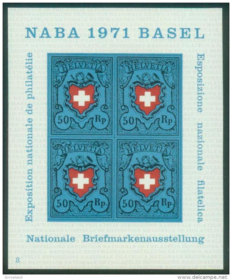 Schweiz  1971  Briefm.ausst. NABA   (1 Bl. ** (MNH) Kpl. )  Mi: Bl. 21 (3,00 EUR) - Nuevos