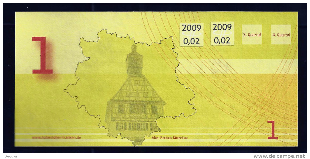 Regionalgeld, Local Currency "HOHENLOHER FRANKEN"" 1 Unit, UNC, Polymer (Tyvek) - Sonstige & Ohne Zuordnung