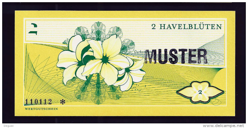 Regionalgeld, Local Currency "HAVELBLÜTE"" 2 Units MUSTER, UNC, Polymer - Sonstige & Ohne Zuordnung