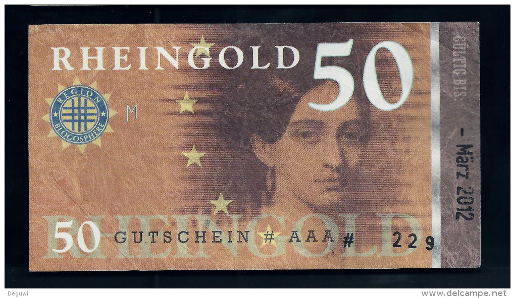 Regionalgeld, Local Currency "RHEINGOLD" 50 Units, UNC, Polymer - Sonstige & Ohne Zuordnung