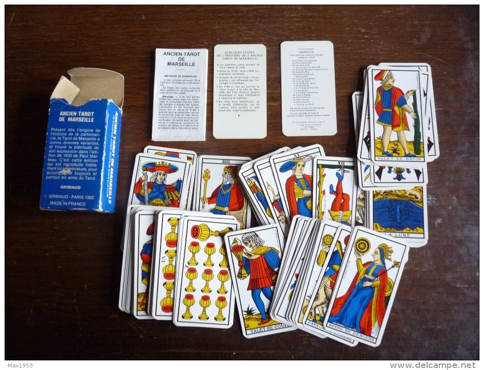 ANCIEN TAROT DE MARSEILLE 78 Cartes Avec Notice Explicative - Grimaud -1982 - Tarots