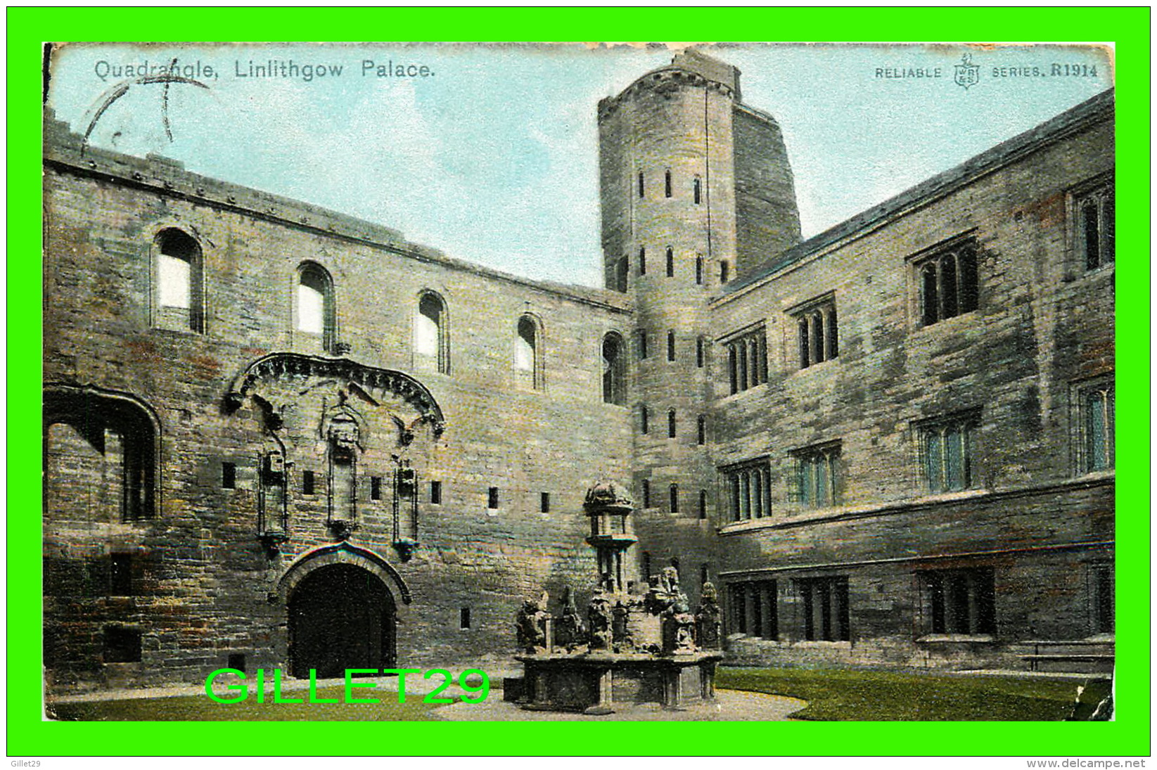 QUADRANGLE, SCOTLAND - LINLITHGOW PALACE - RELIABLE SERIES R 1914 - TRAVEL IN 1905 - - West Lothian