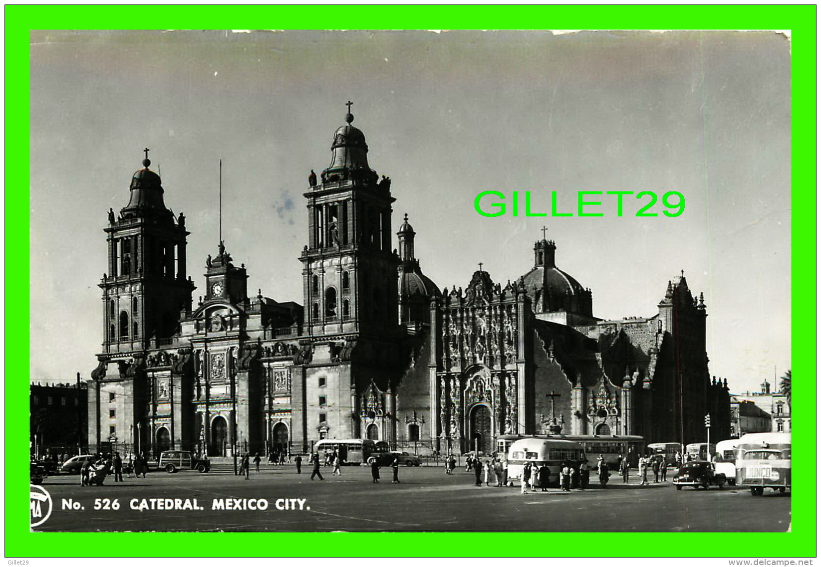 MEXICO - CATHEDRAL, MEXICO CITY - ANIMATED WITH BUSSES &amp; PEOPLES - - Mexico