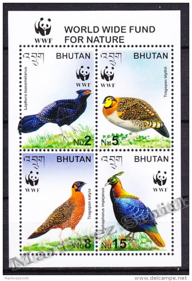 Bhutan - Bhoutan 2005 Yvert 1745- 48, WWF, Nature Protection - Birds, Common Pheasant - MNH - Bhután