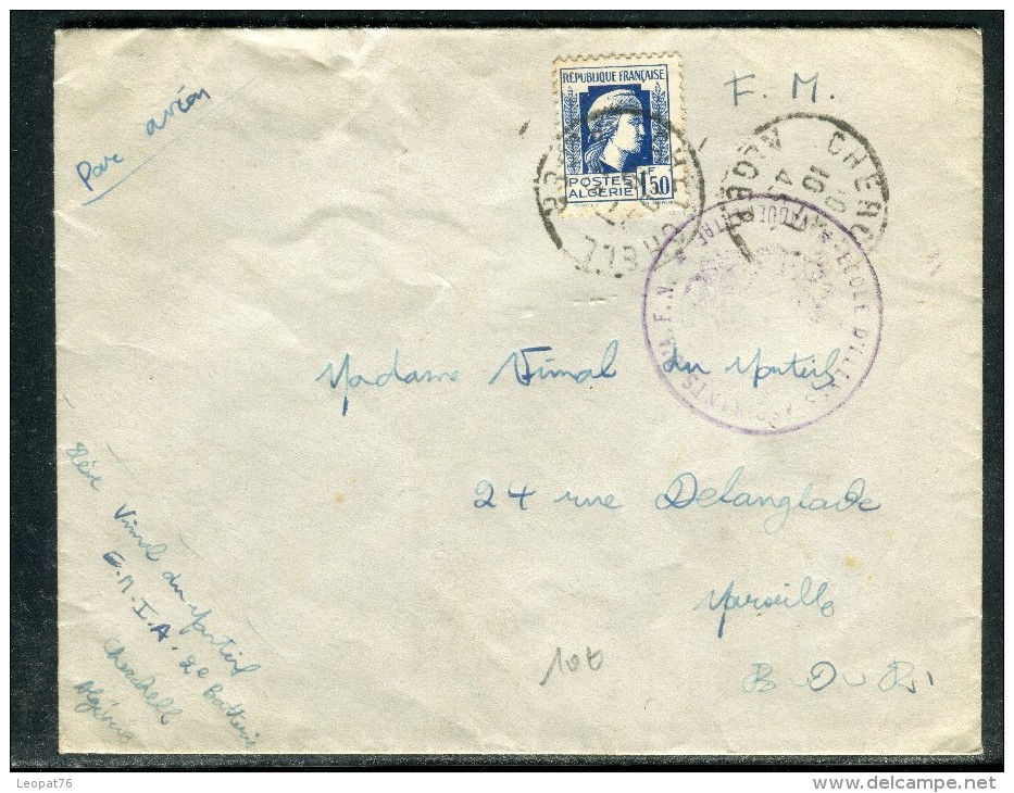 France / Algérie - Enveloppe De Cherchell Par Avion En FM En 1945 Pour Marseille - Réf D 55 - Cartas & Documentos