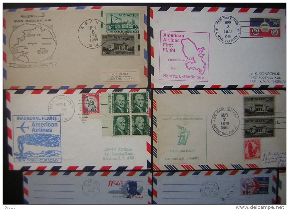 Etats Unis Lot De 11 Lettres First Flight, En Majorité Des Années 1960 - 3c. 1961-... Covers