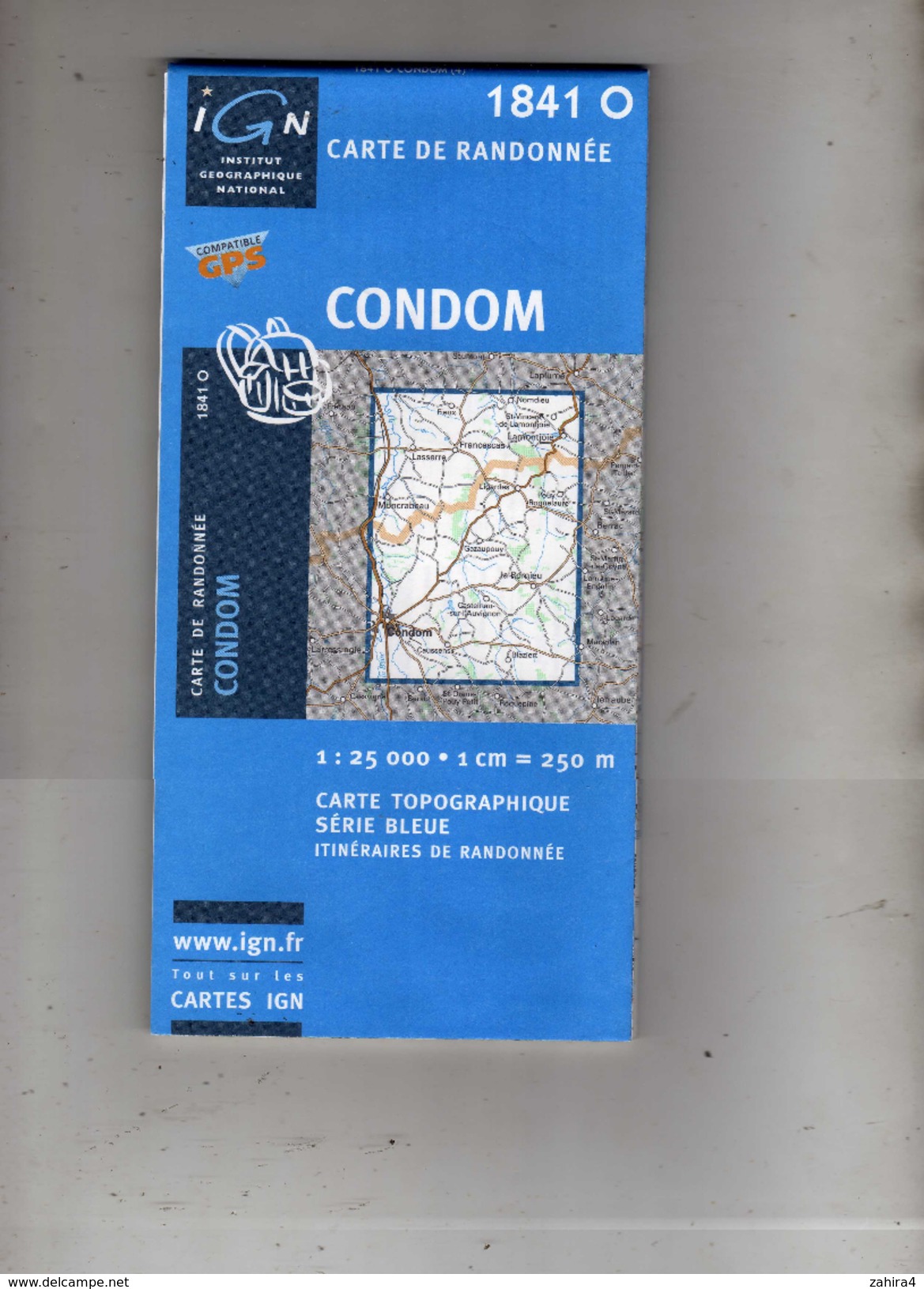 I G N - 1841 O - Compatible GPS - Condom (Gers) - Carte De Randonnée - 1 : 25000 . 1 Cm = 250 M - Topographical Maps