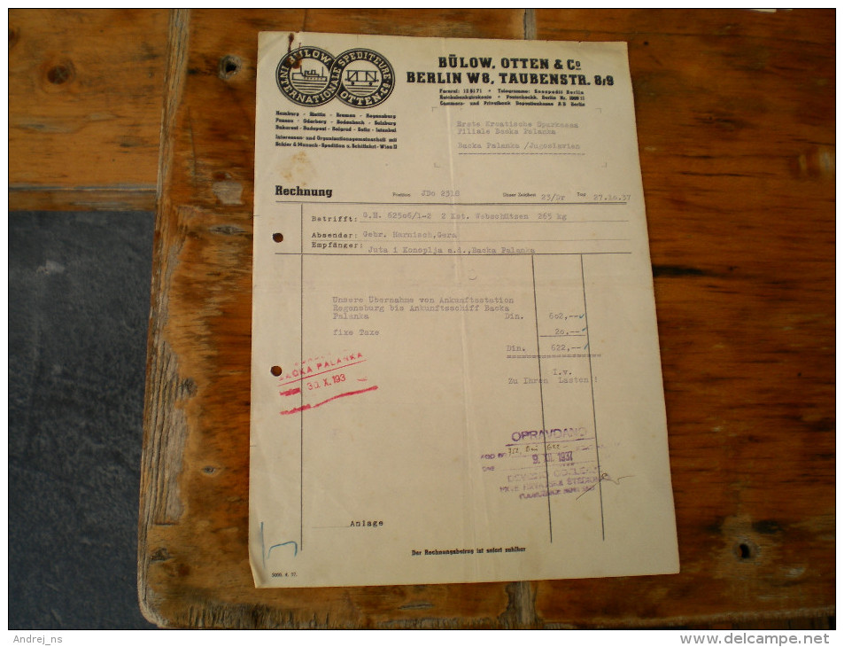 Berlin 1937 Bulow Otten   Internationale Spediteure - Transport