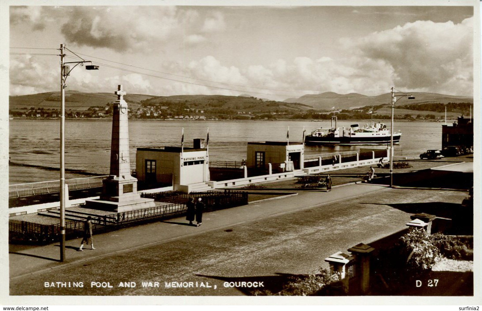 RENFREW - GOUROCK - BATHING POOL AND WAR MEMORIAL  RP Ren21 - Renfrewshire