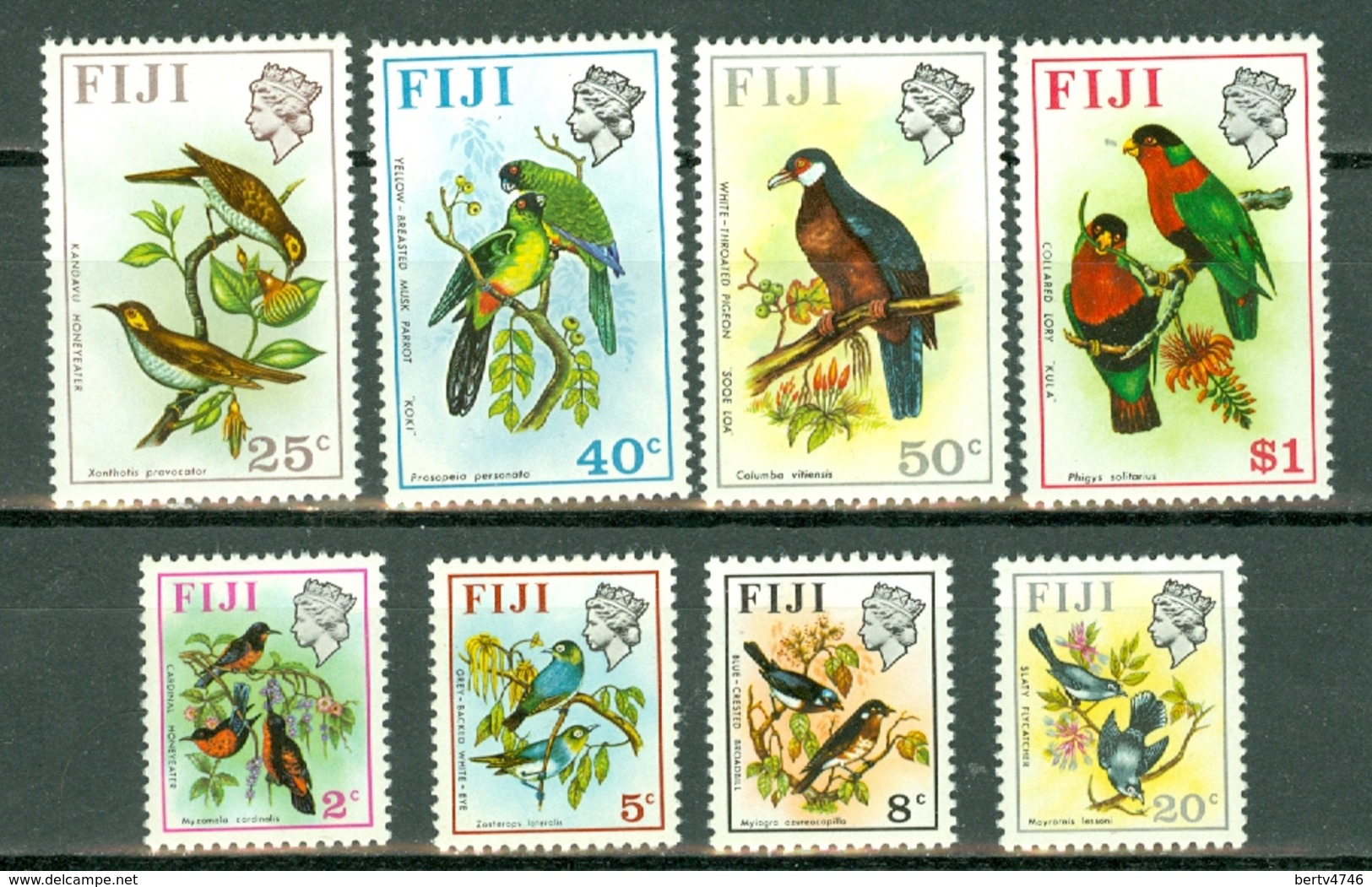 Fiji   1970/1972 Yv & T. 284**, 287**, 289**, 292**, 293**, 295**, 296**, 297**, ( 8 Val. MNH ) - Fiji (1970-...)