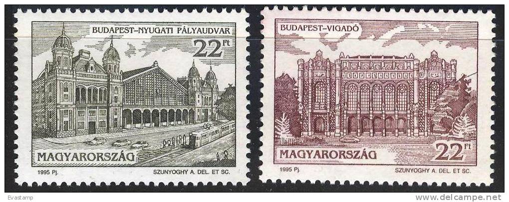 HUNGARY - 1995. Buildings Of Budapest / Vigado / West Railroad Station MNH!!! Mi: 4362-4363. - Neufs