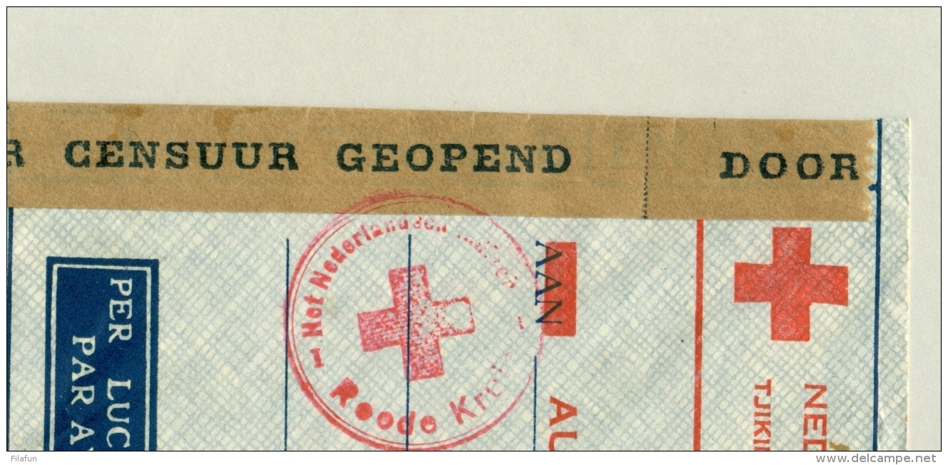 Nederlands Indië - 1940 - 35 Cent Wilhelmina On Censored Red Cross Cover From Batavia To Genève - Nederlands-Indië