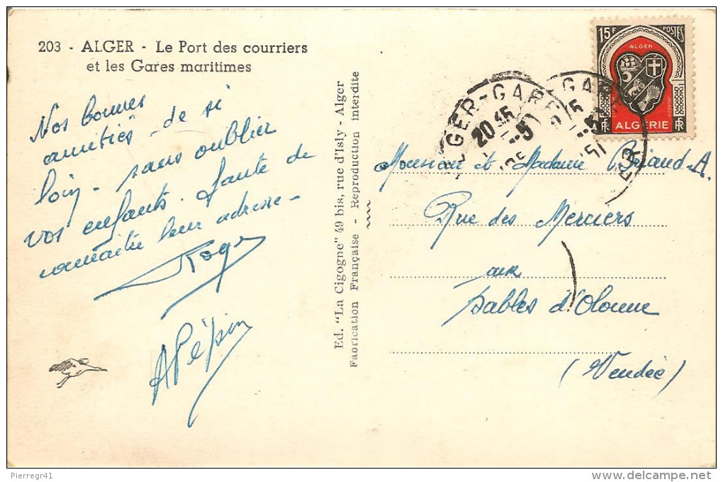CPA-1950-ALGERIE-ALGER-PORT Des COURRIERS Et Les GARES MARITIMES-TBE- - Alger