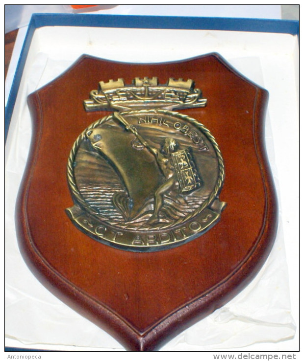 ITALIA - STORICO CREST ARALDICO DEL CACCIATORPEDINIERE "ARDITO" NIHIL OBEST - Marine