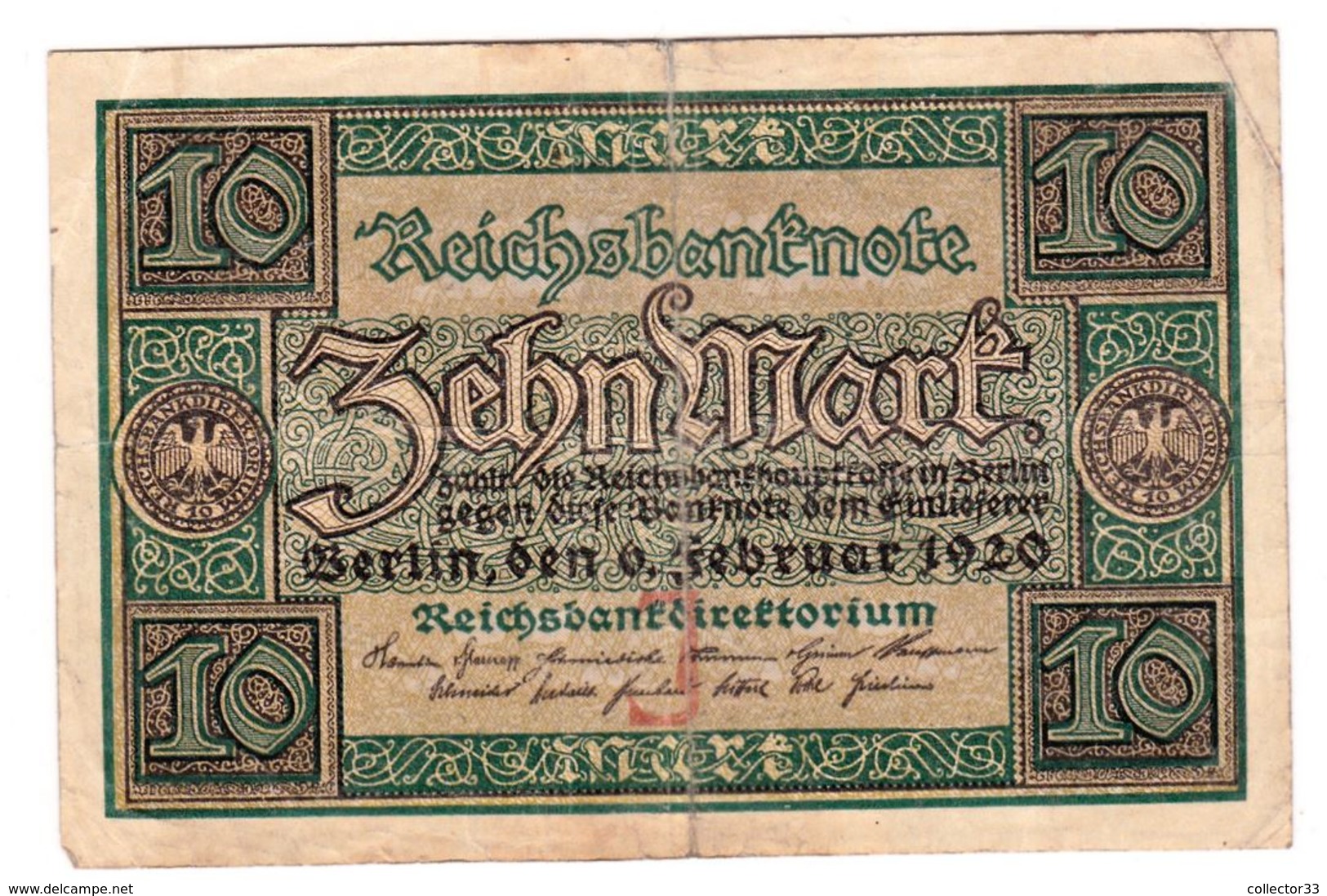 ALLEMAGNE 10 MARK 06/02/1920 - 10 Mark