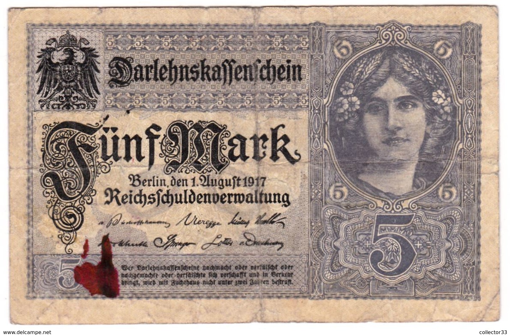 ALLEMAGNE 5 MARK BERLIN 1917 - 5 Mark